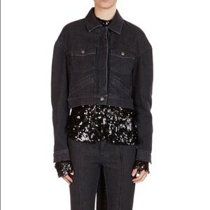 Magda Butrym Arizona Black Gray Jean Jacket SZ 2